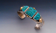 Florado Bracelet, Turq & gold balls